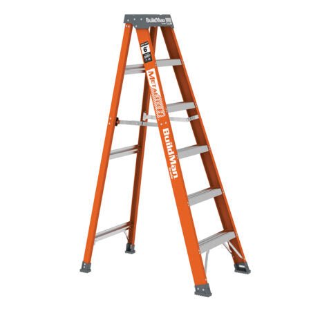 6′ Buildman™ Fiberglass Stepladder MetalTech