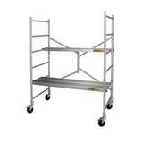 6' High Portable Aluminum Scaffold With 5" Casters And 3 Anti-Slip Platforms MetalTech