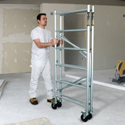 6' High Portable Aluminum Scaffold With 5' Casters And 3 Anti-Slip Platforms - Diamond Tool Store