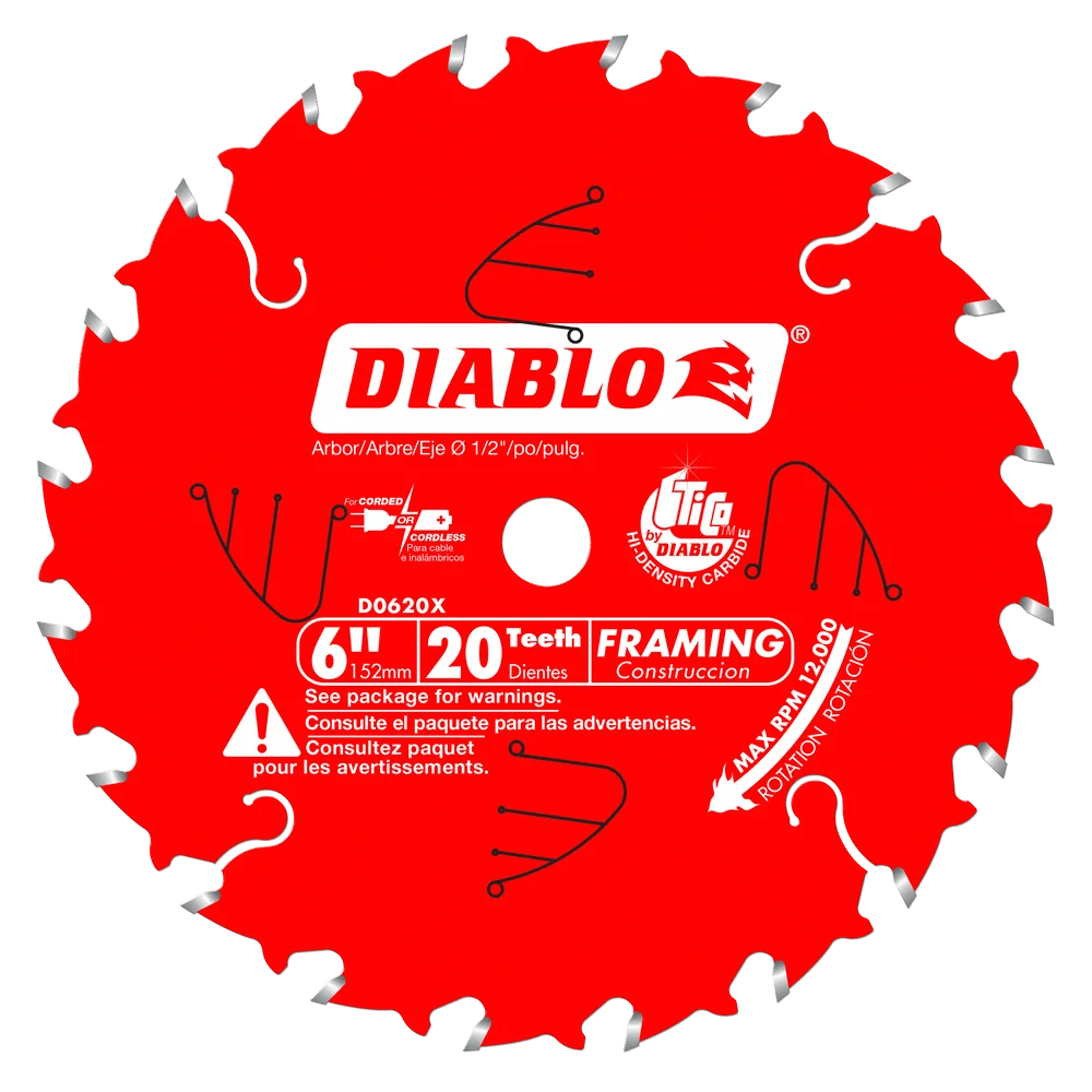 6 in. x 20 Tooth Framing Saw Blade for Porter Cable Saw Boss - 18 per Order - Diamond Tool Store