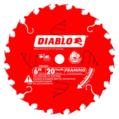 6 in. x 20 Tooth Framing Saw Blade for Porter Cable Saw Boss - 18 per Order Diablo Tools