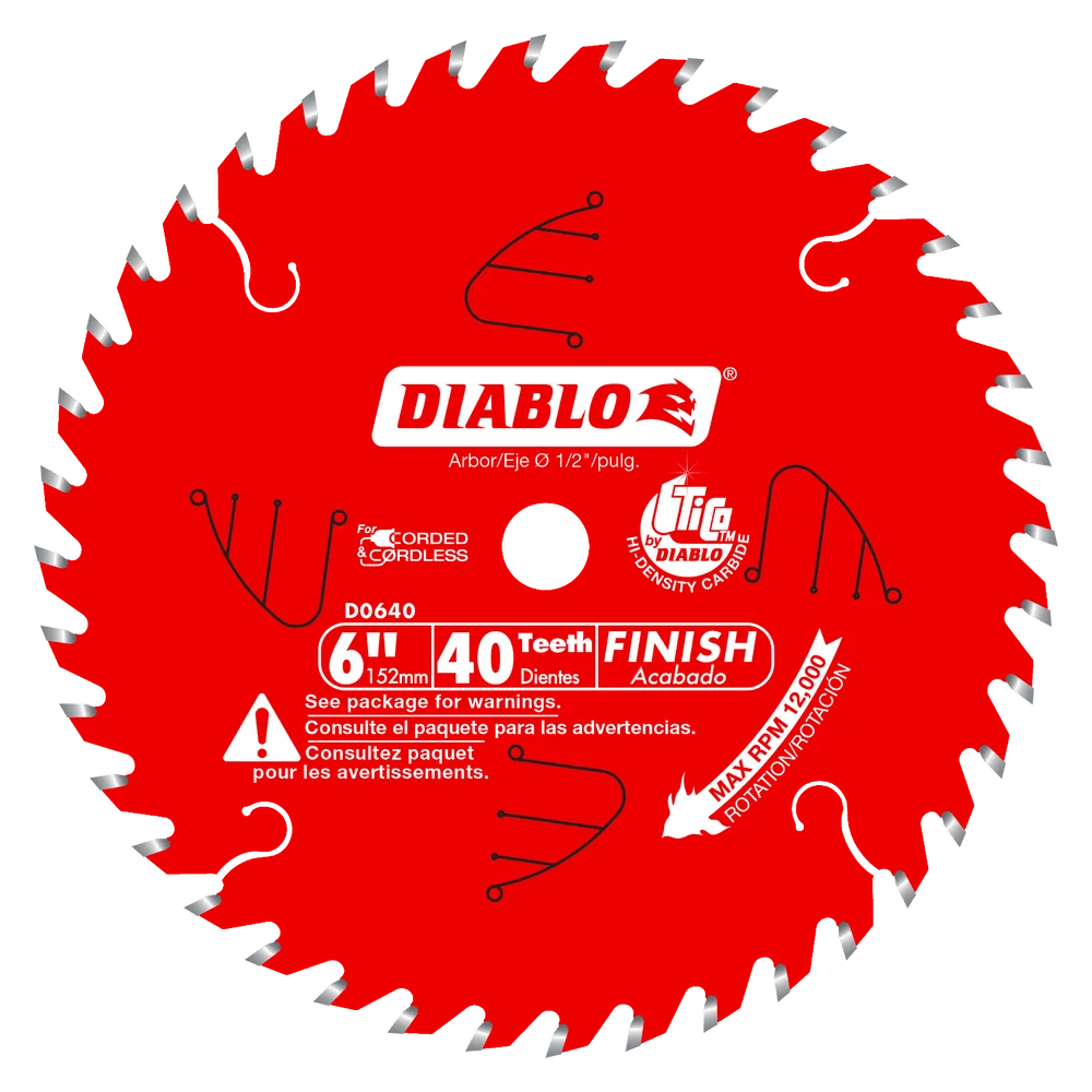 6 in. x 40 Tooth Finish Saw Blade for Port-Cable Saw Boss - 15 per Order - Diamond Tool Store