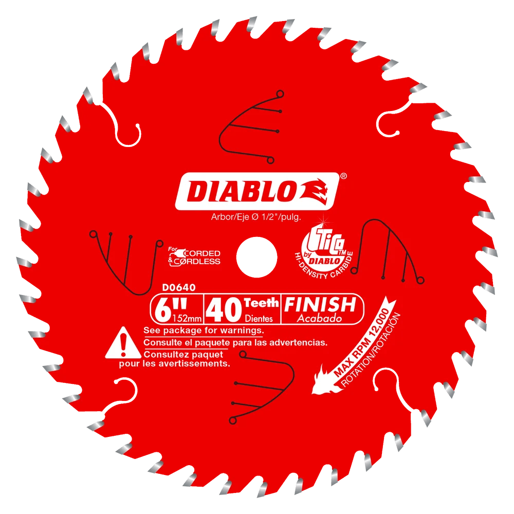 6 in. x 40 Tooth Finish Saw Blade for Port-Cable Saw Boss - 15 per Order Diablo Tools