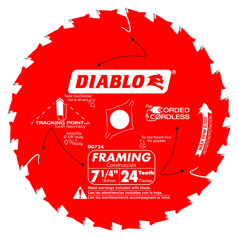 7-1/4 in. x 24 Tooth Framing Saw Blade - 25 per Order - Diamond Tool Store