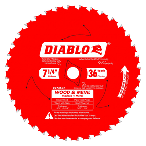 7-1/4 in. x 36 Tooth Wood & Metal Carbide Saw Blade - 15 per Order Diablo Tools