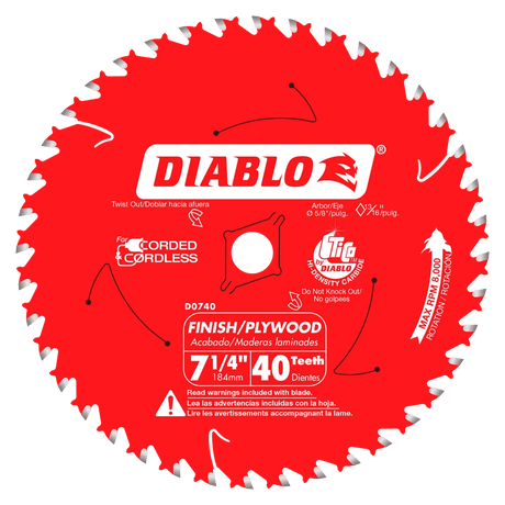 7-1/4 in. x 40 Tooth Finish Saw Blade - 15 per Order Diablo Tools