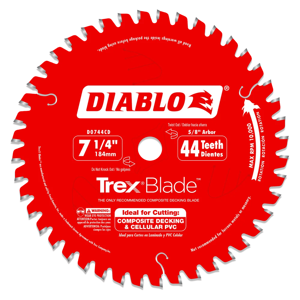 7-1/4 in. x 44 Tooth Composite Material/Plastics - 10 per Order Diablo Tools