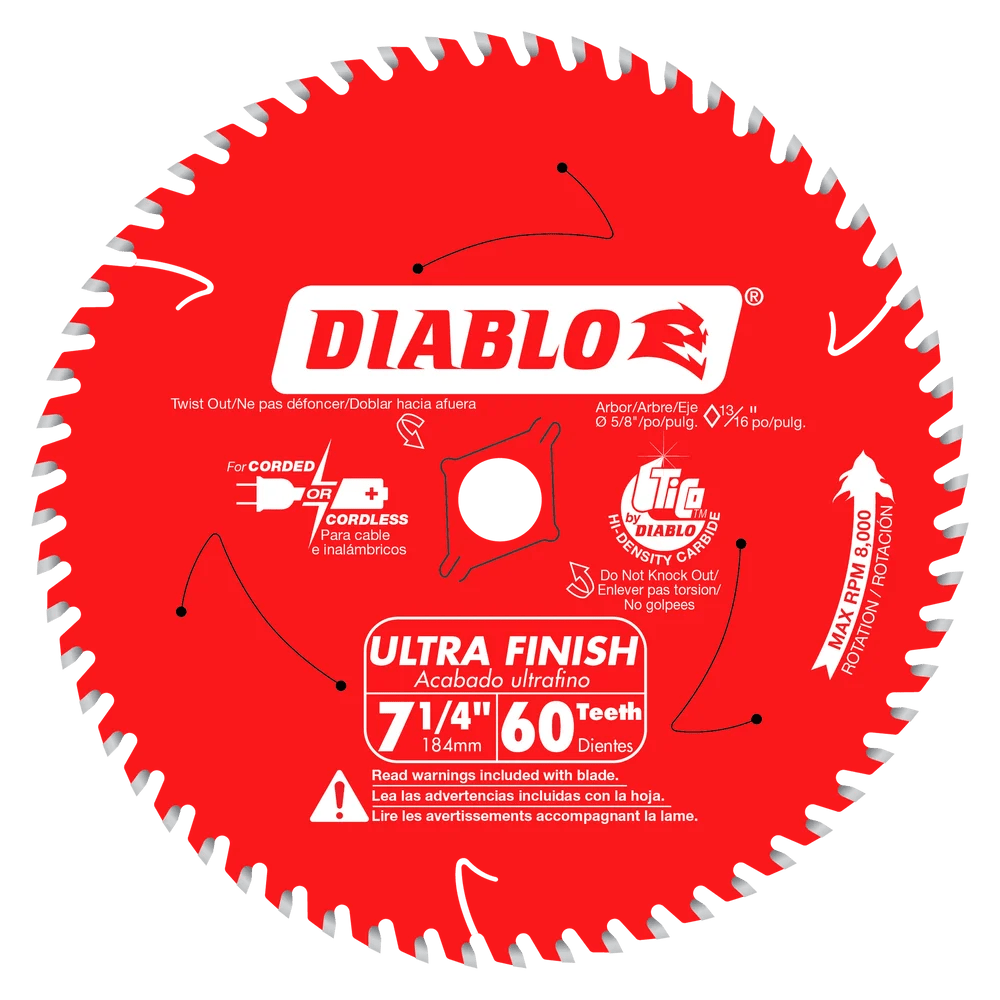 7-1/4 in. x 60 Tooth Ultra Finish Saw Blade - 14 per Order - Diamond Tool Store