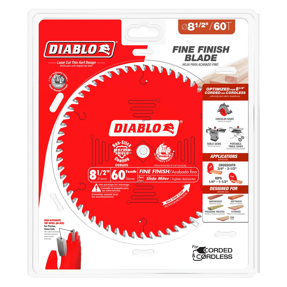 8-1/2 in. x 60 Tooth Fine Finish Saw Blade - 5 per Order - Diamond Tool Store