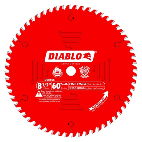 8-1/2 in. x 60 Tooth Fine Finish Saw Blade - 5 per Order Diablo Tools