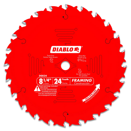 8-1/4 in. x 24 Tooth Framing Saw Blade - 15 per Order Diablo Tools