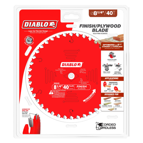 8-1/4 in. x 40 Tooth Finishing Saw Blade - 8 per Order Diablo Tools