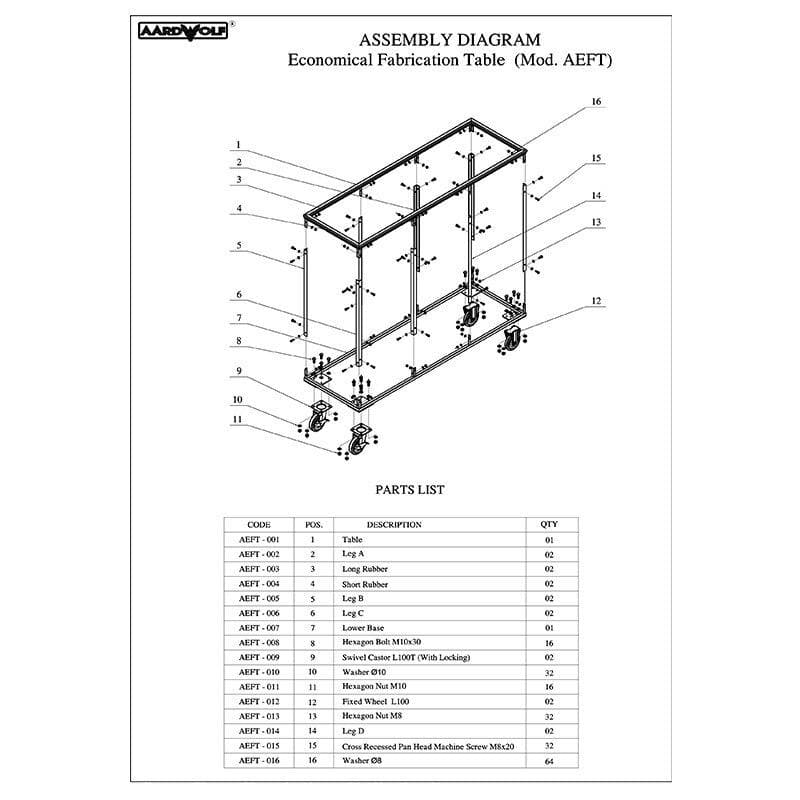 Aardwolf Economy Fabrication Table - Diamond Tool Store