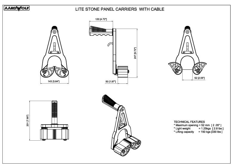 Aardwolf Stone Panel Carriers with Cable - Diamond Tool Store