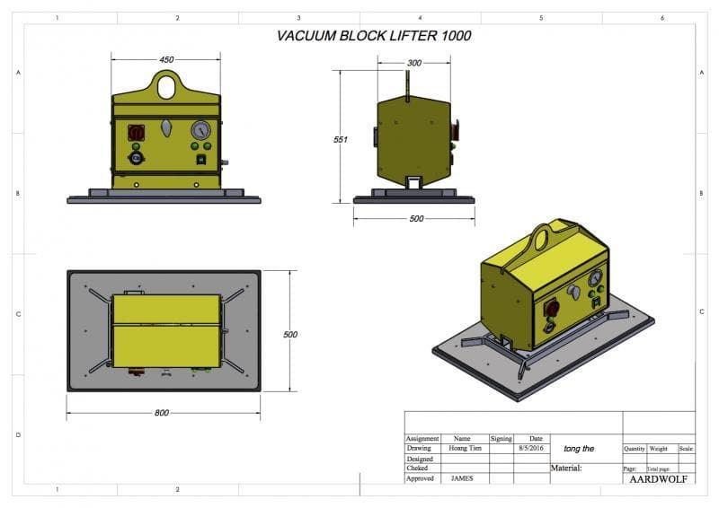 Aardwolf Vacuum Block Lifter 1,000kg - Diamond Tool Store