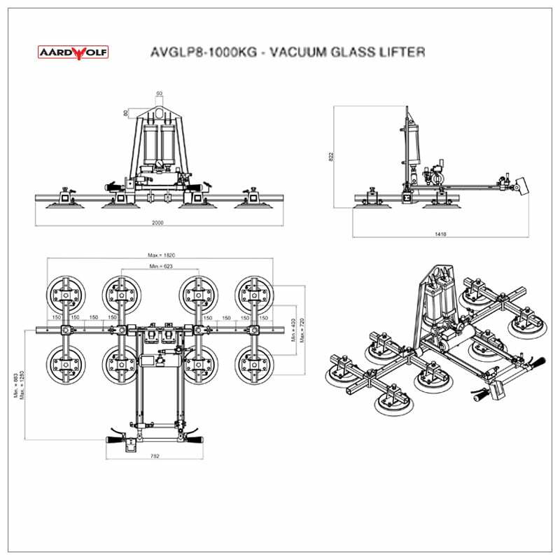 Aardwolf Vacuum Glass Lifter 1000kg - Diamond Tool Store