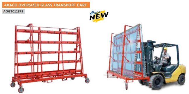 Abaco Oversized Glass Transport Cart - Diamond Tool Store