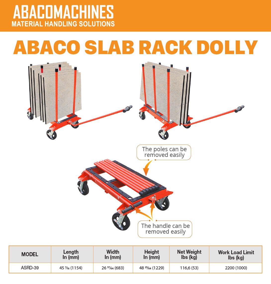 Abaco Slab Rack Dolly - Diamond Tool Store