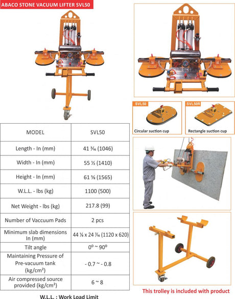 Abaco Stone Vacuum Lifter Abaco Machines