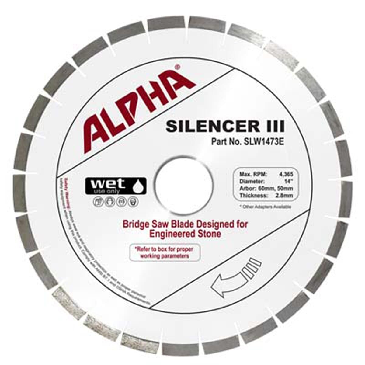 Alpha Silencer III Blade for Engineered Stone - Diamond Tool Store