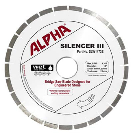 Alpha Silencer III Blade for Engineered Stone SLW1273E Alpha Tools 12"