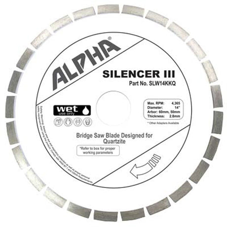 Alpha Silencer III Blade for Quartzite SLW14KKQ Alpha Tools 14"