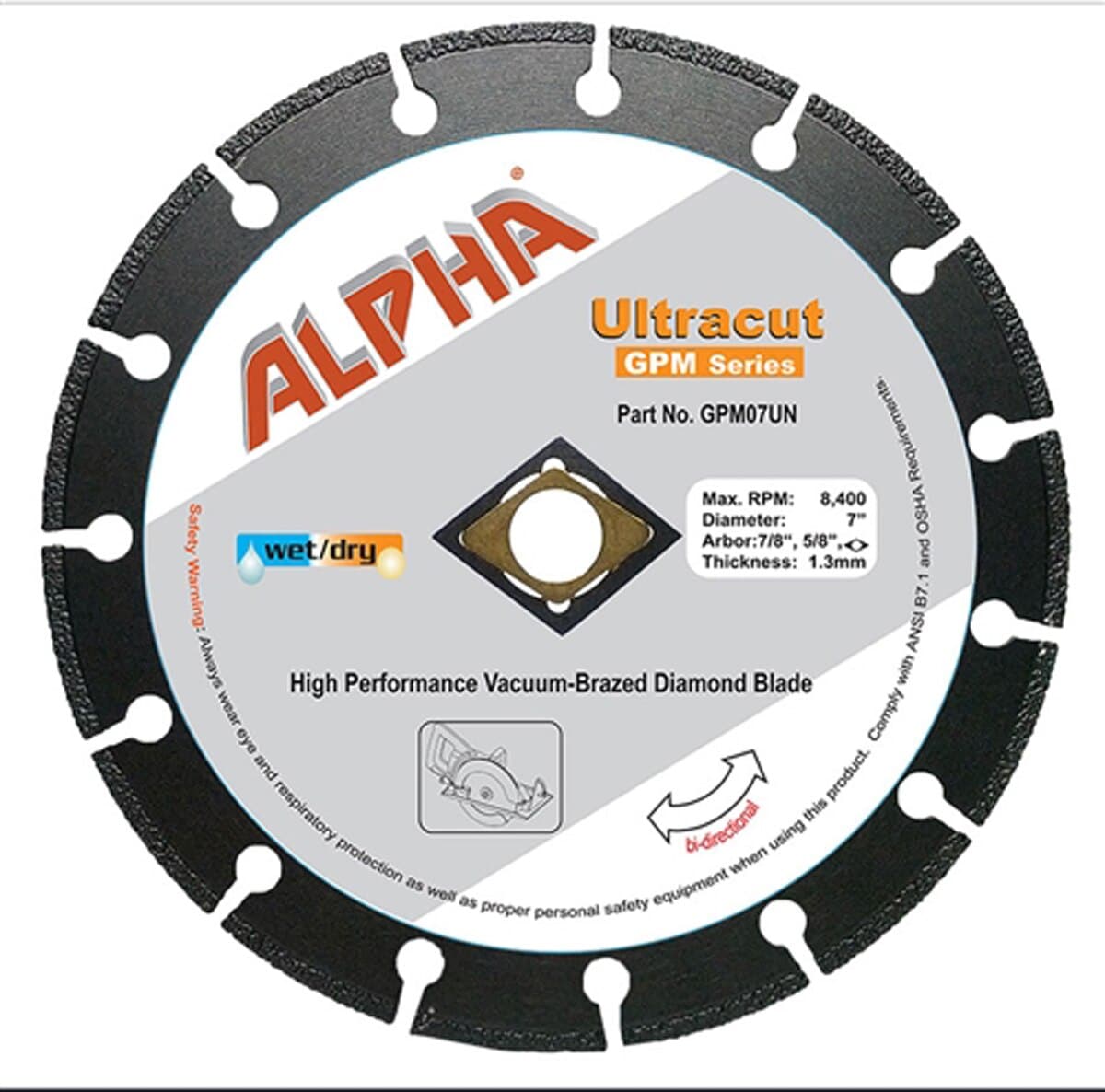 Alpha Ultracut GPM Series Blade - Diamond Tool Store