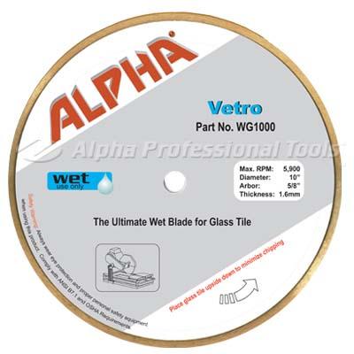 Alpha Vetro Premium Glass Tile Blade WG1000 Alpha Tools 10"