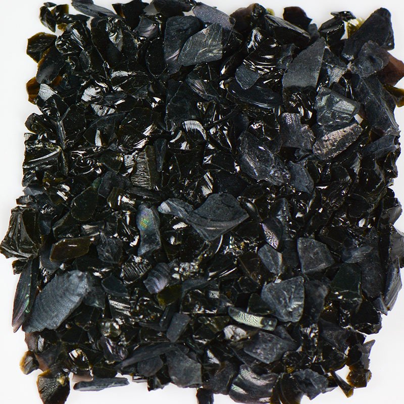 Black Terrazzo Glass TBLACKZ1-1 American Specialty Glass 1 Lb. #1 (1/8" - 1/4")