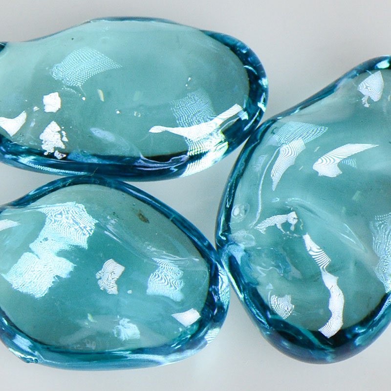 Blue Raspberry Iridescent Jelly Bean Glass - Diamond Tool Store