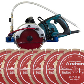 Blue Ripper Jr Saw Package Sale | Saw and Diamond Blades 948-421 | BRS0801R-6PACK Omega Diamond Blue Ripper Jr Saw with 6 Pack of 8" Archon Blades