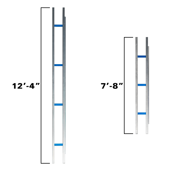 Blue Ripper Rail Combo Pack - 92" (7'-8") & 148" (12'-4") Omega Diamond