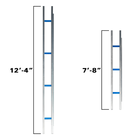 Blue Ripper Rail Combo Pack - 92" (7'-8") & 148" (12'-4") Omega Diamond