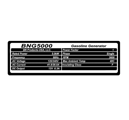 BNG5000 Gas Generator - Diamond Tool Store
