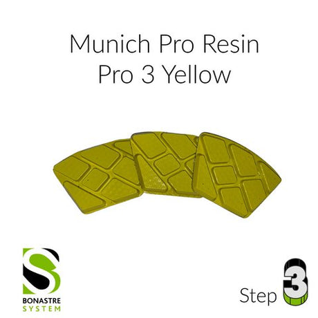 Bonastre Pro Pads and Munich Resin Diamonds MUP3 Bonastre System Munich Resins - Step 3 (Yellow) (Pack of 3)