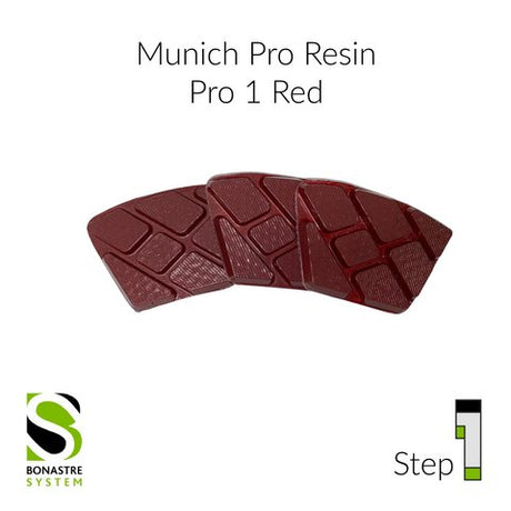 Bonastre Pro Pads and Munich Resin Diamonds MUP1 Bonastre System Munich Resins - Step 1 (Red) (Pack of 3)