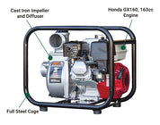 Brave Semi-Trash Pump | 3 In. | Honda GX160 - Brave