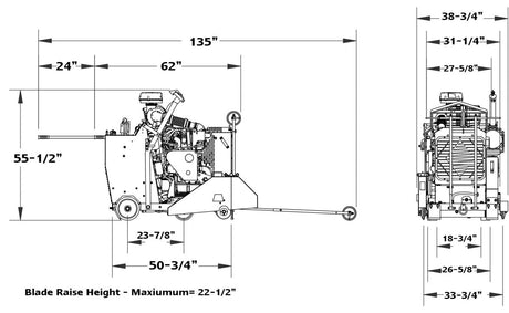CC6571D Diesel Liquid Cooled Walk Behind Saw Diamond Products
