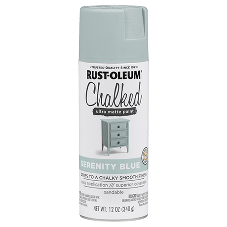 Chalked Paint Ultra Matte Paint - 12oz (6 Count) 302595 Rust-Oleum Serenity Blue