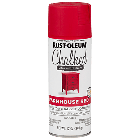 Chalked Paint Ultra Matte Paint - 12oz (6 Count) 329193 Rust-Oleum Farmhouse Red