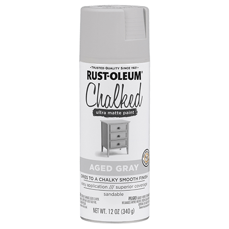 Chalked Paint Ultra Matte Paint - 12oz (6 Count) 302592 Rust-Oleum Aged Gray