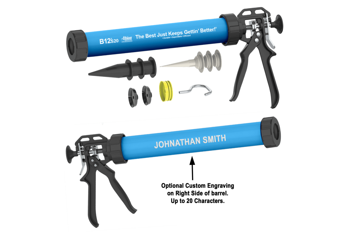 Color Rush – 20oz B-Line Manual Sausage Gun w/ Color Barrels (10 Count) Albion