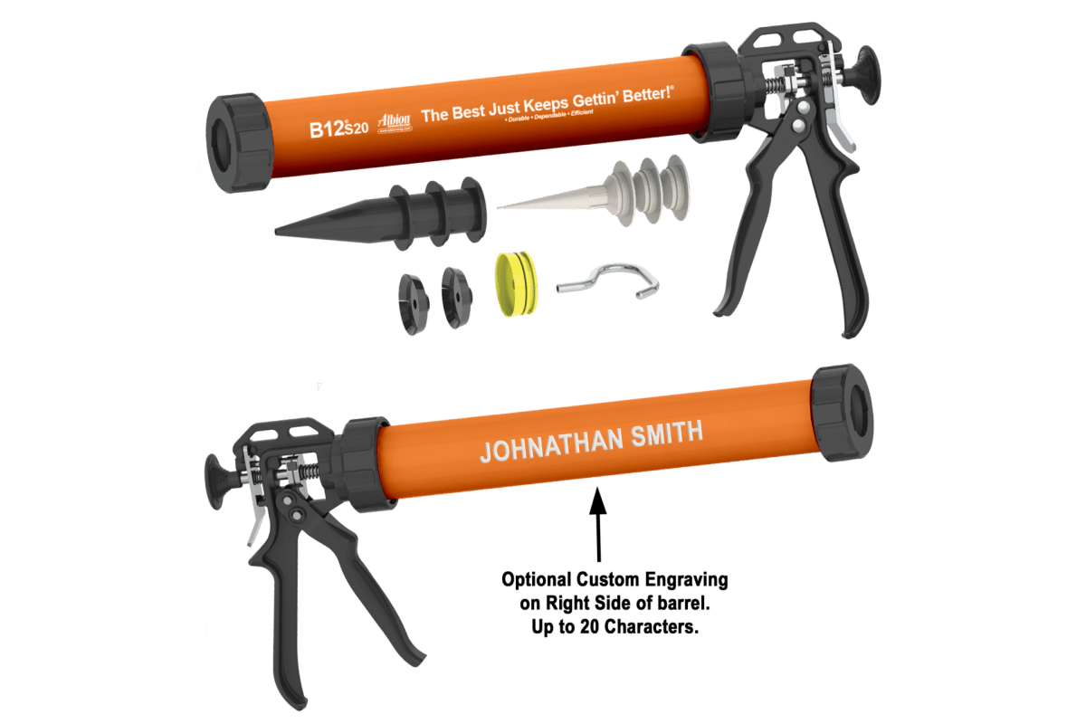 Color Rush – 20oz B-Line Manual Sausage Gun w/ Color Barrels (10 Count) Albion