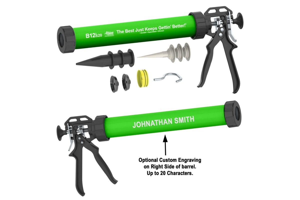 Color Rush – 20oz B-Line Manual Sausage Gun w/ Color Barrels (10 Count) Albion