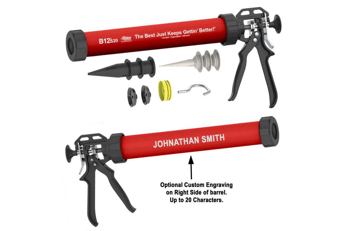 Color Rush – 20oz B-Line Manual Sausage Gun w/ Color Barrels (10 Count) Albion