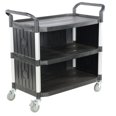 Commercial Service Carts CSC-P Vestil 3-shelf service cart with 3 side panels