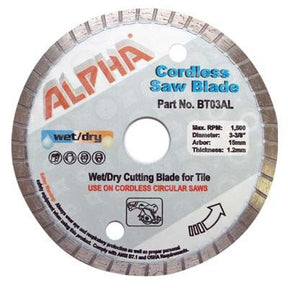 Cordless Saw Blade for Tile Alpha Tools