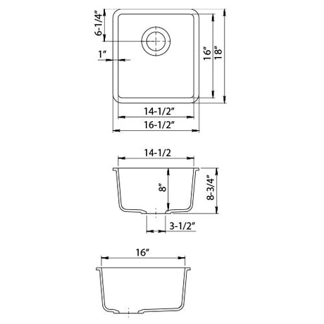 Dakota Builders Collection Quartz Composite - Gse-Qc1618 Dakota Sinks