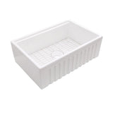 Dakota Signature Collection Apron Front Fire Clay Sinks w/Accessory Ledges Dakota Sinks