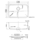 Dakota Signature Standard Radius 16g Single Bowl 27″x18″ w/ grid Dakota Sinks